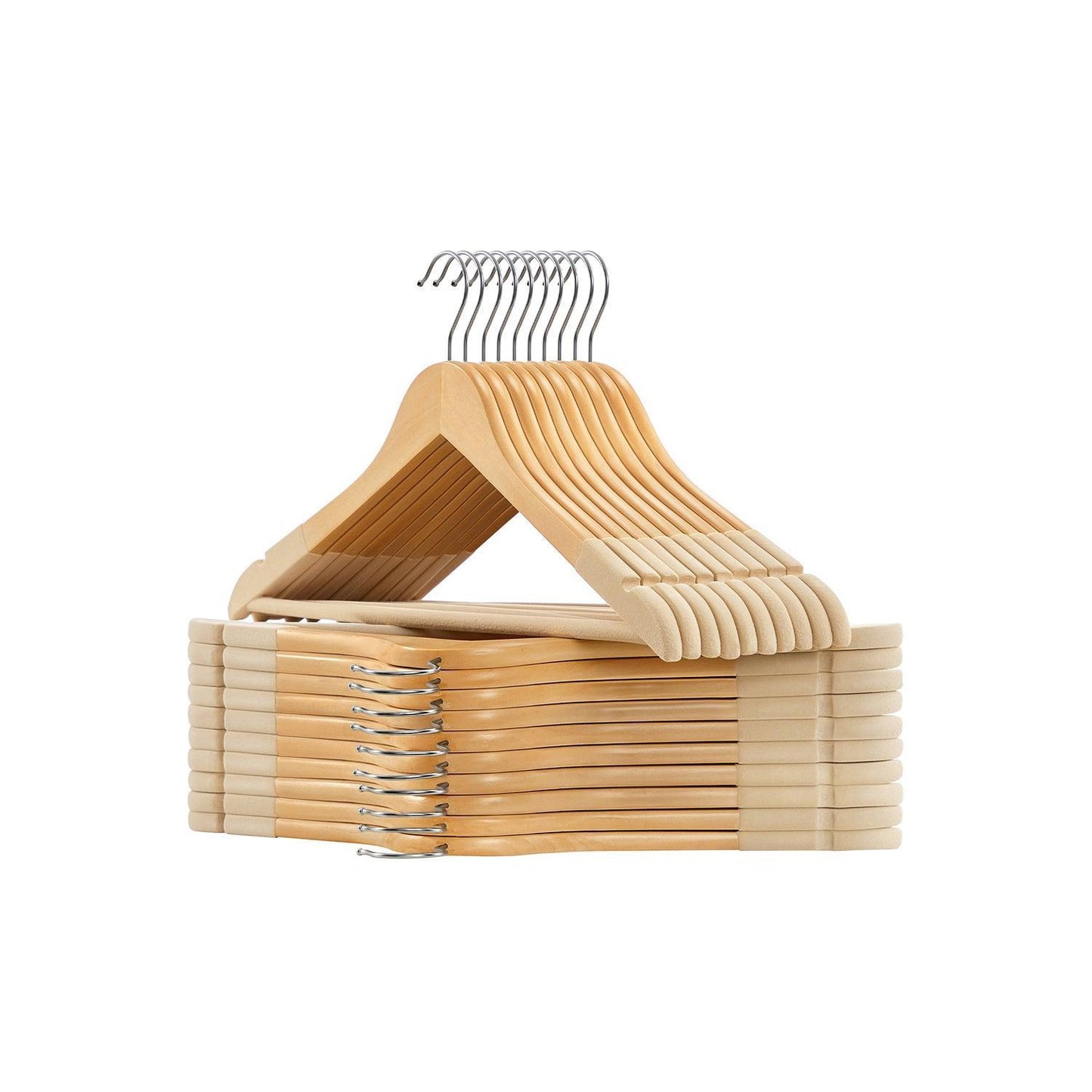 Set of 20 Velvet Wooden Hangers FredCo