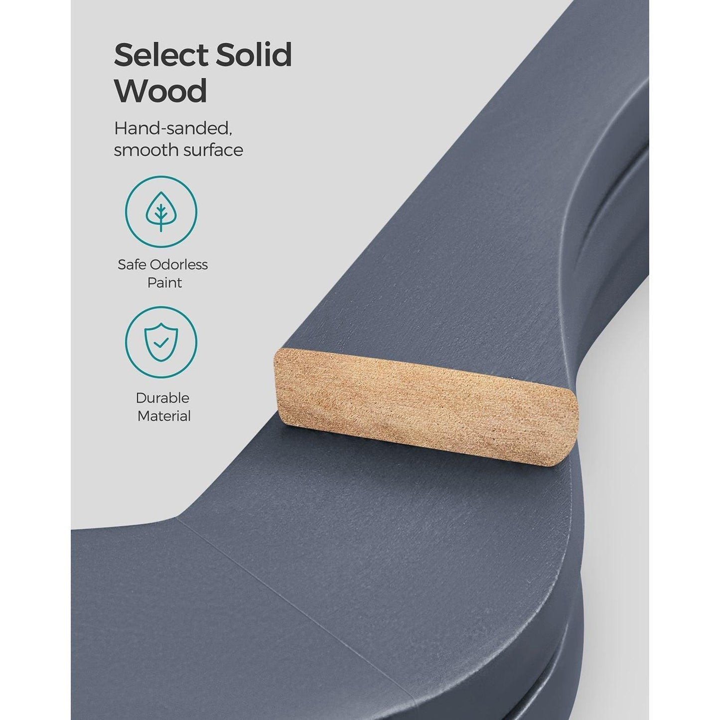 Set of 20 Wooden Hangers Lead Grey FredCo