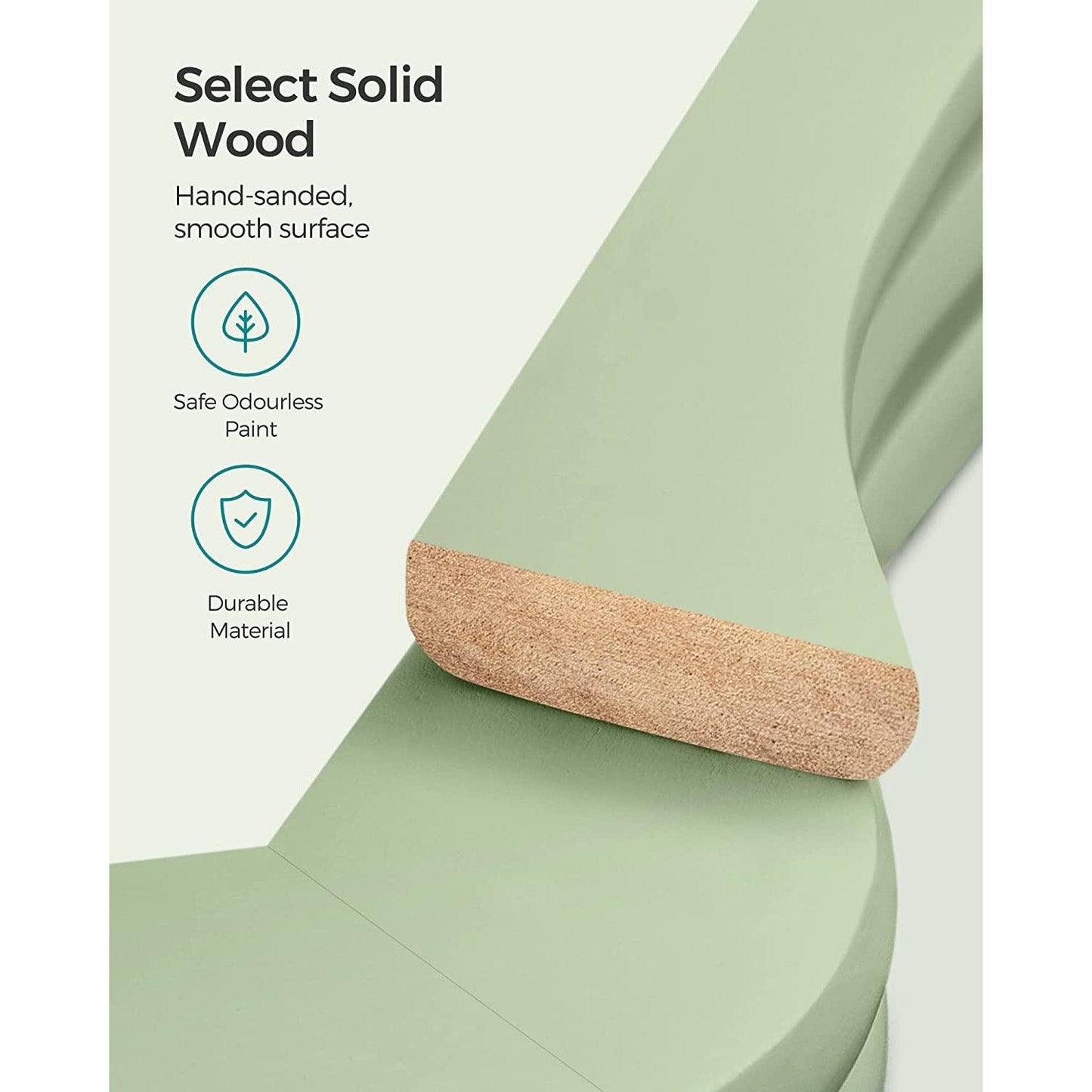 Set of 20 Wooden Hangers Light Green FredCo