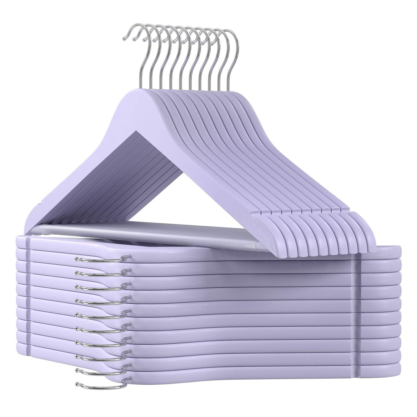 Set of 20 Wooden Hangers Light Purple FredCo