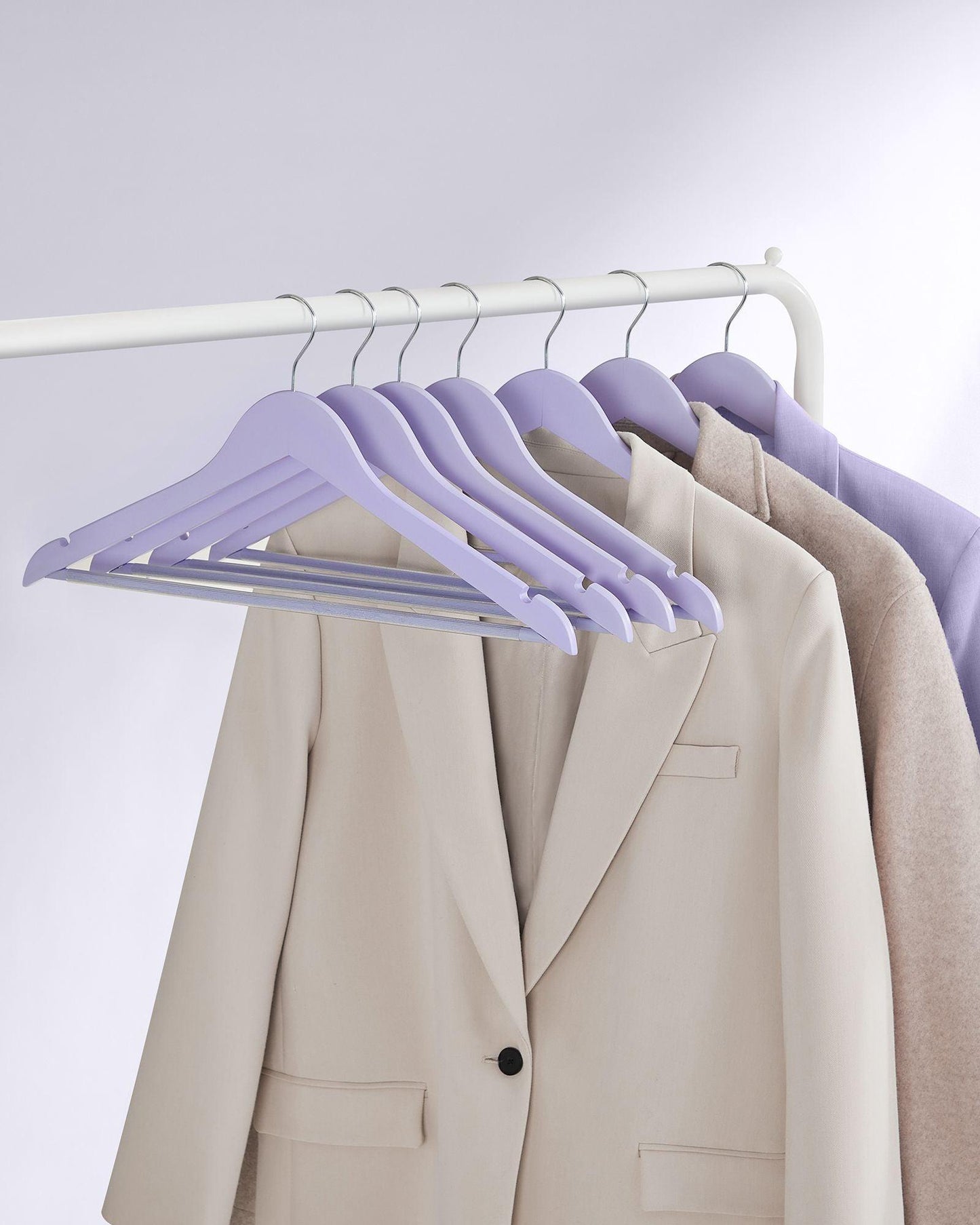 Set of 20 Wooden Hangers Light Purple FredCo