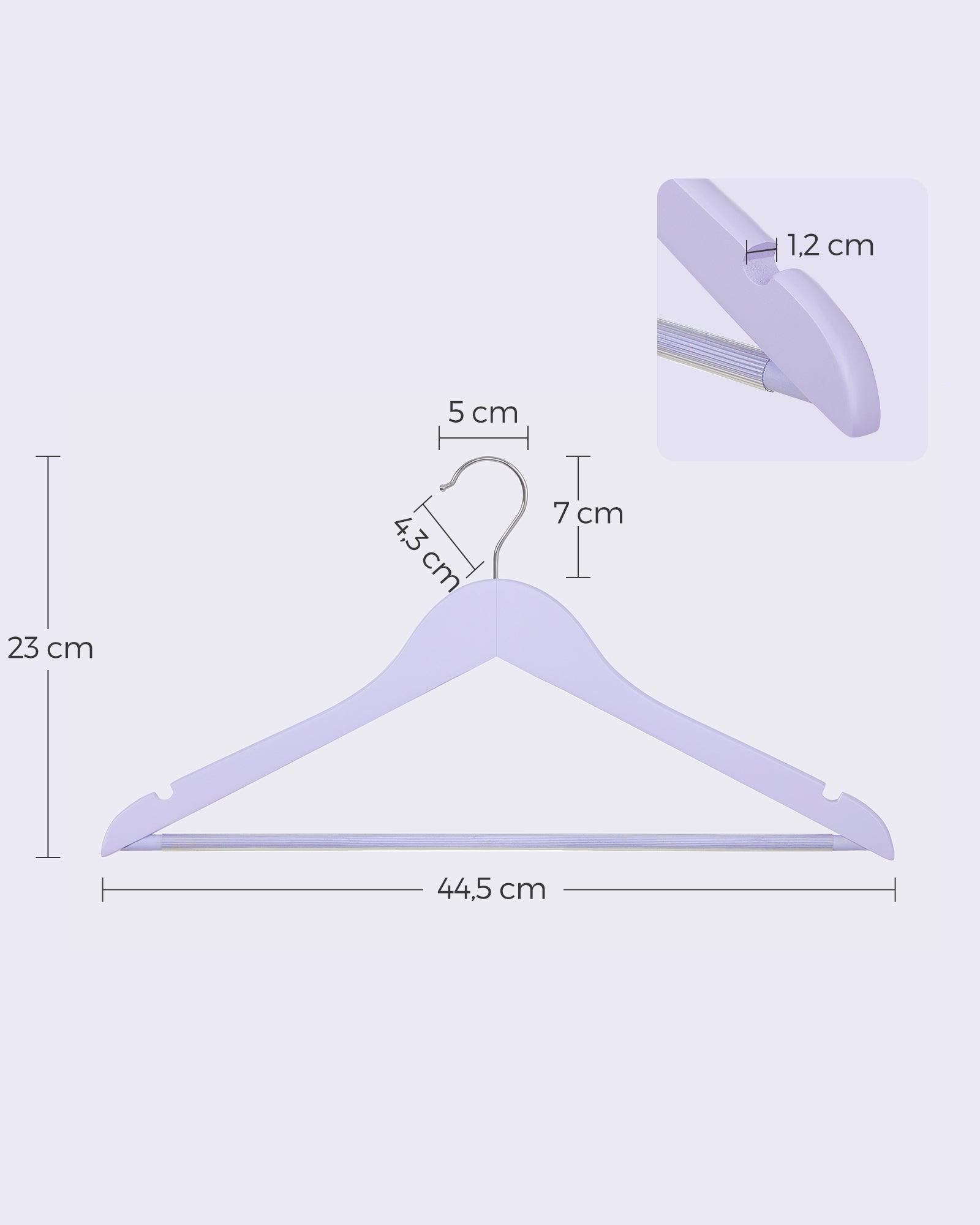Set of 20 Wooden Hangers Light Purple FredCo