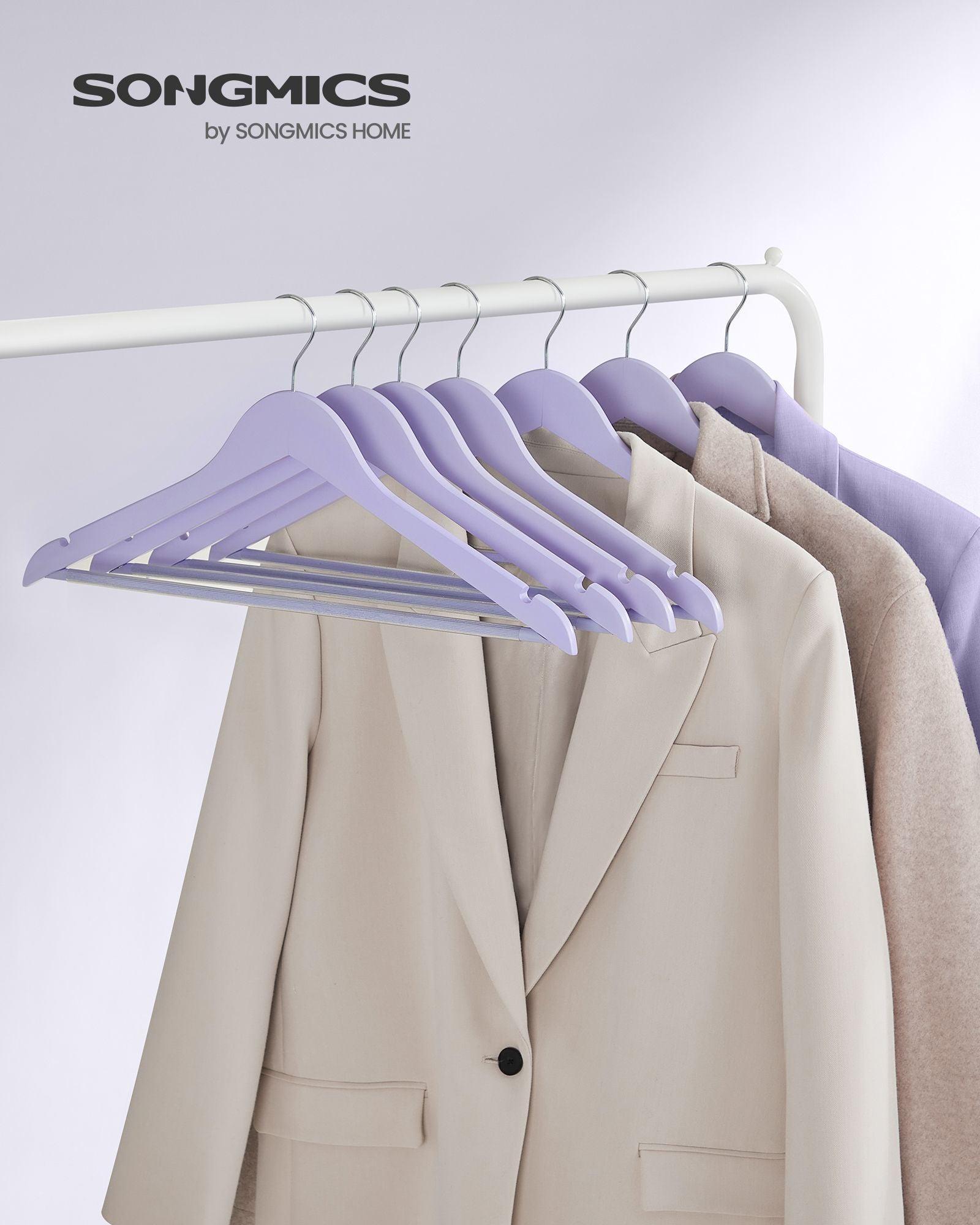 Set of 20 Wooden Hangers Light Purple FredCo