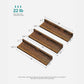 Set of 3 Rustic Brown Wall Shelves FredCo