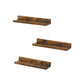 Set of 3 Rustic Brown Wall Shelves FredCo