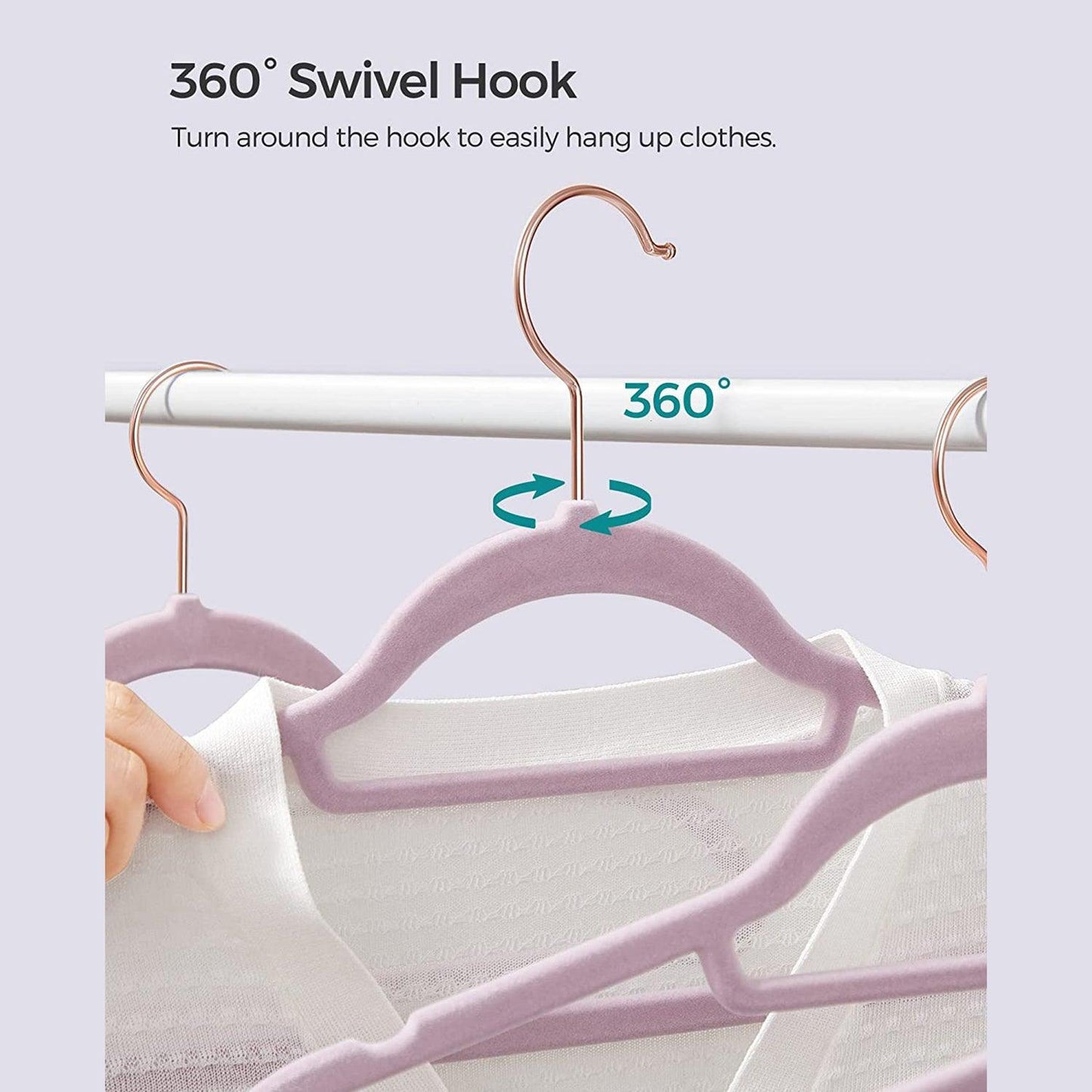 Set of 30 Velvet Hangers with Clips Pale FredCo