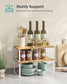 Set of 4 Kitchen Counter Shelves Cloud White and Natural Beige FredCo