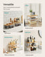 Set of 4 Kitchen Counter Shelves Cloud White and Natural Beige FredCo