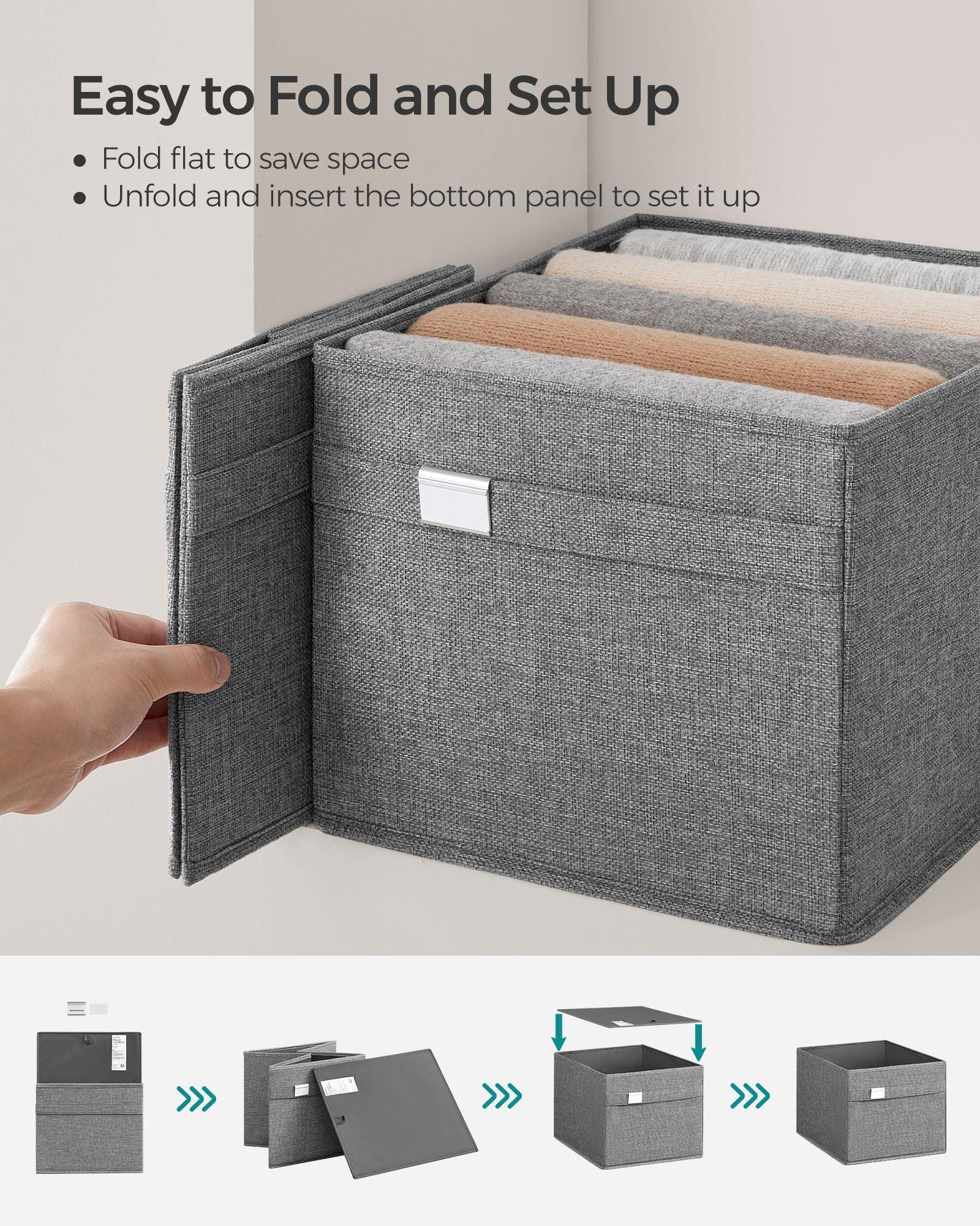 Set of 4 Storage Baskets with Double Handles Dove Gray FredCo