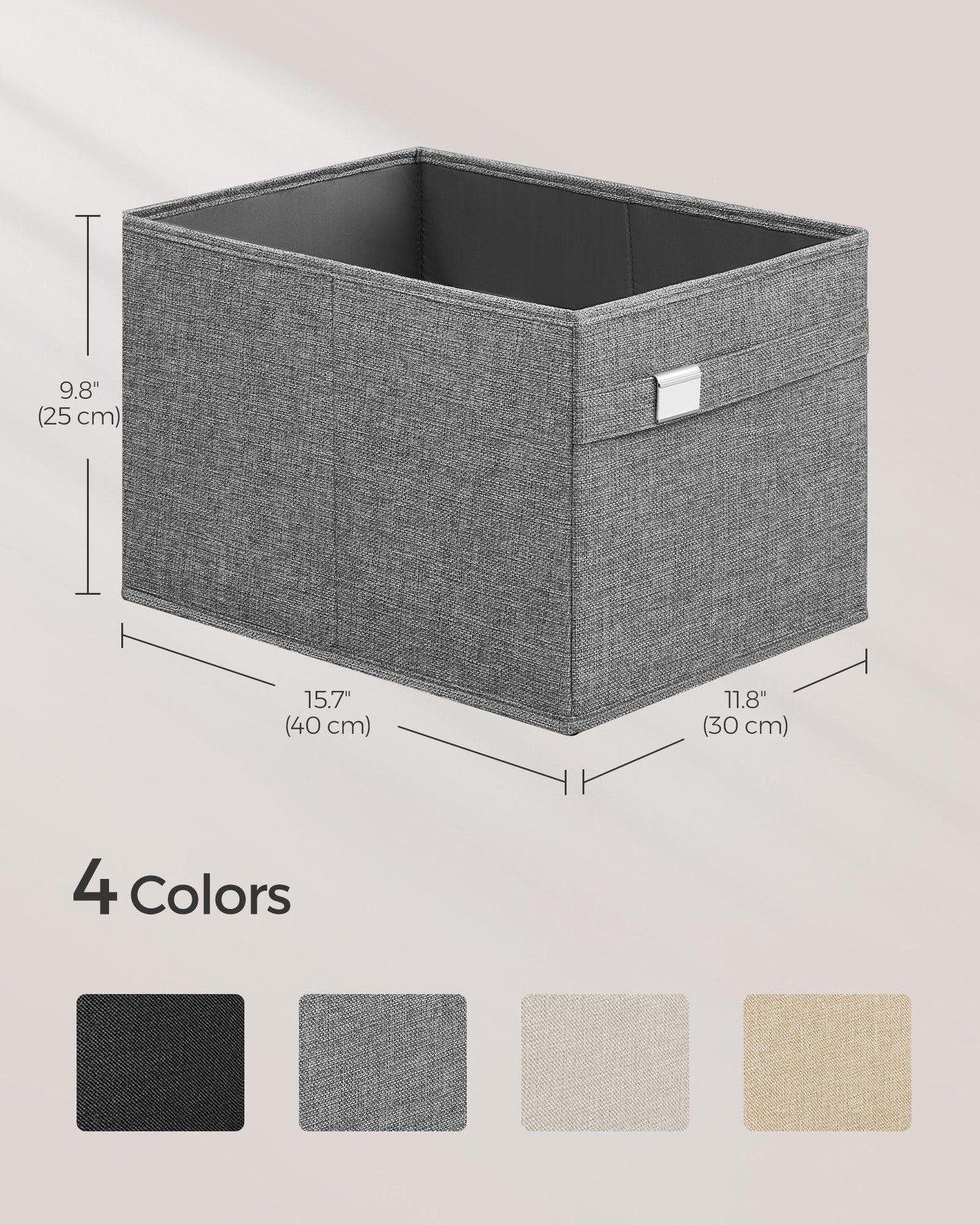 Set of 4 Storage Baskets with Double Handles Dove Gray FredCo