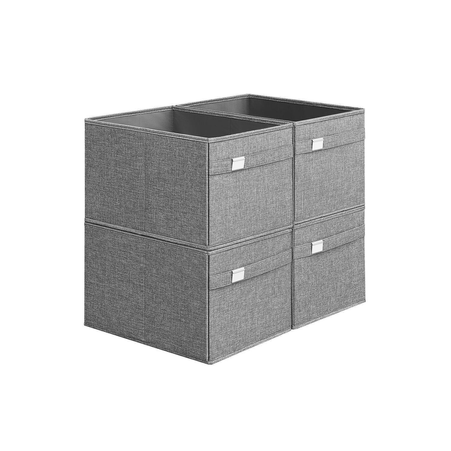 Set of 4 Storage Baskets with Double Handles Dove Gray FredCo