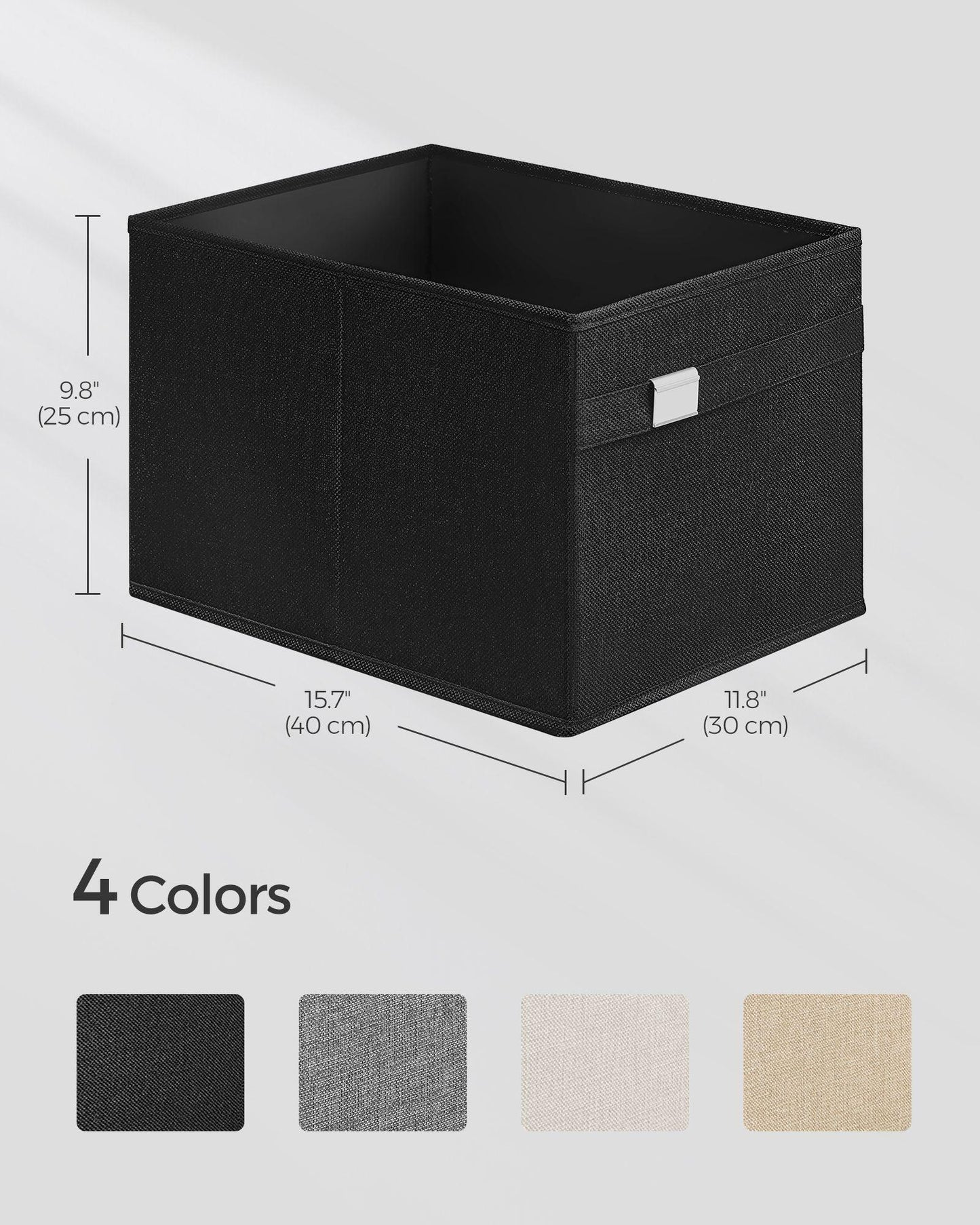 Set of 4 Storage Baskets with Double Handles Ink Black FredCo
