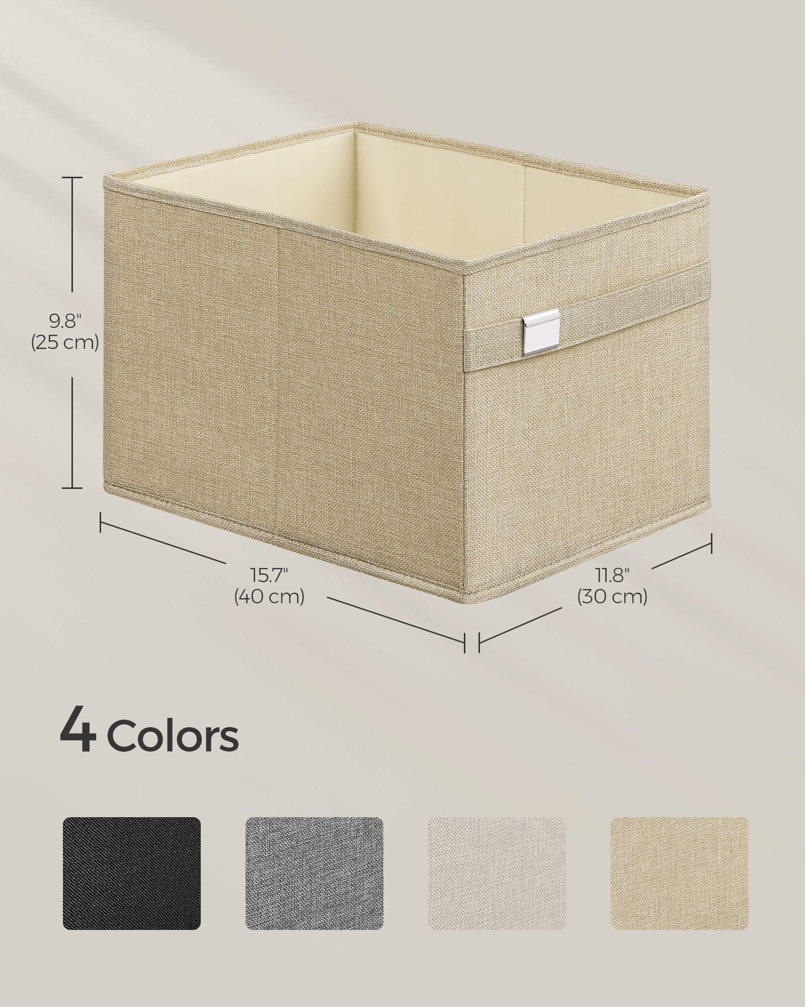 Set of 4 Storage Bins with Handles Sand Beige FredCo