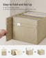 Set of 4 Storage Bins with Handles Sand Beige FredCo