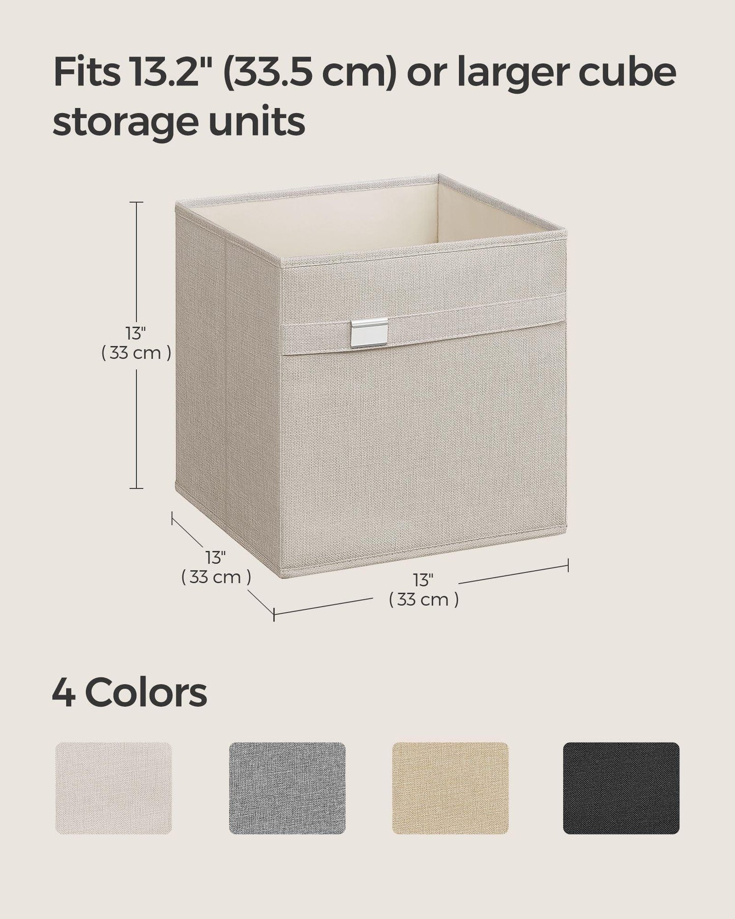 Set of 4 Storage Cubes with Double Handles Cloud White L FredCo