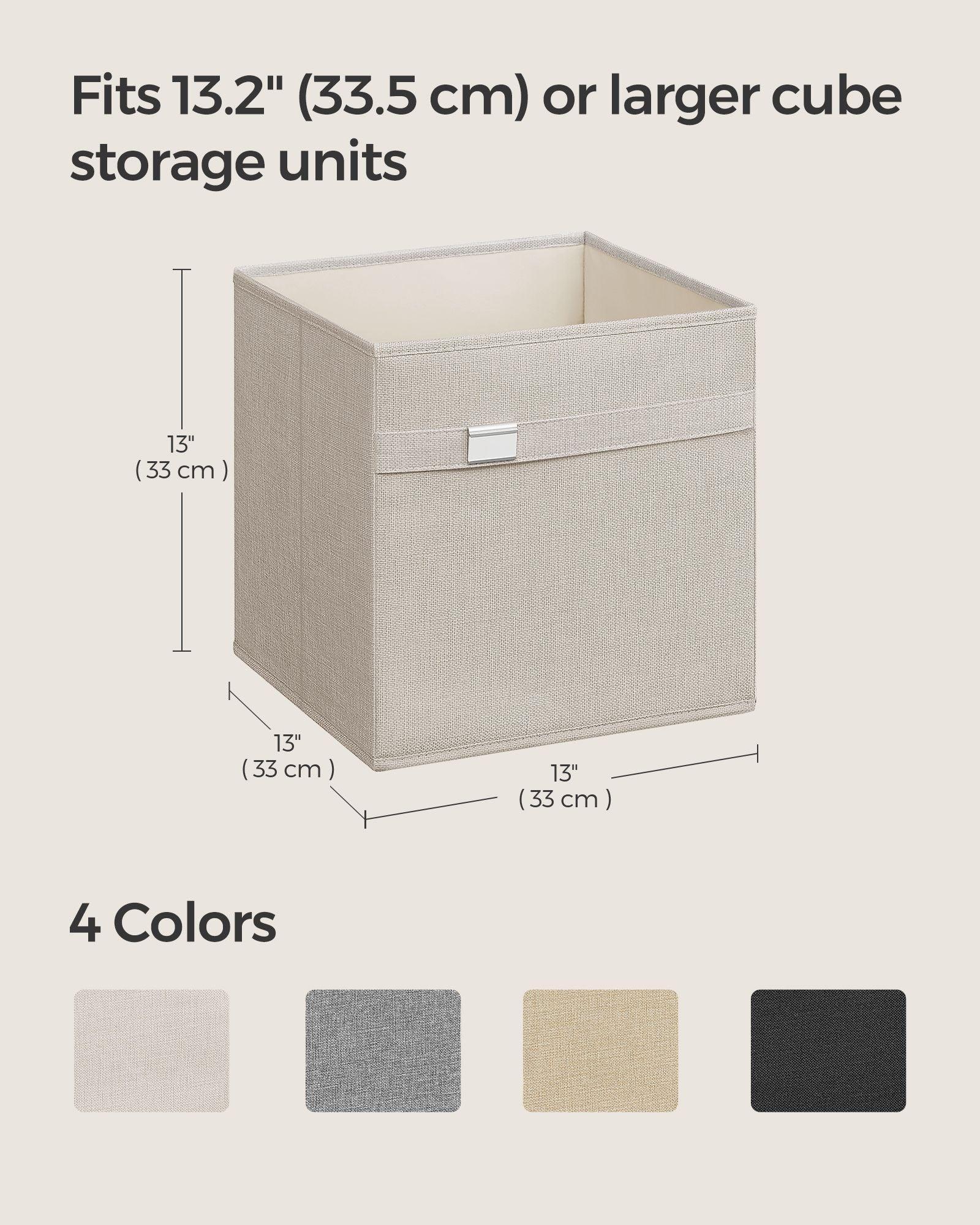 Set of 4 Storage Cubes with Double Handles Cloud White L FredCo