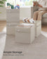 Set of 4 Storage Cubes with Double Handles Cloud White L FredCo