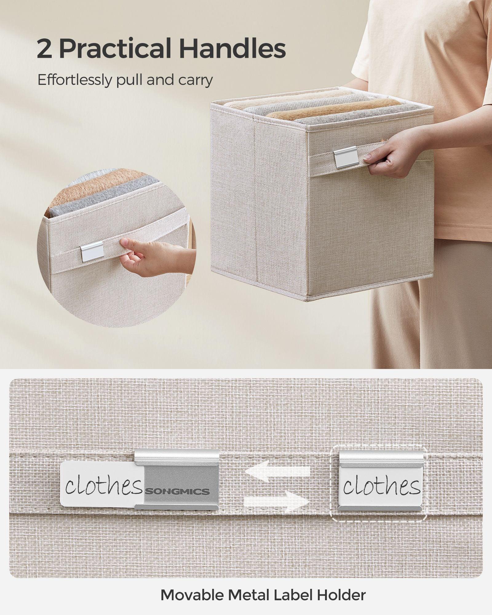 Set of 4 Storage Cubes with Double Handles Cloud White S FredCo