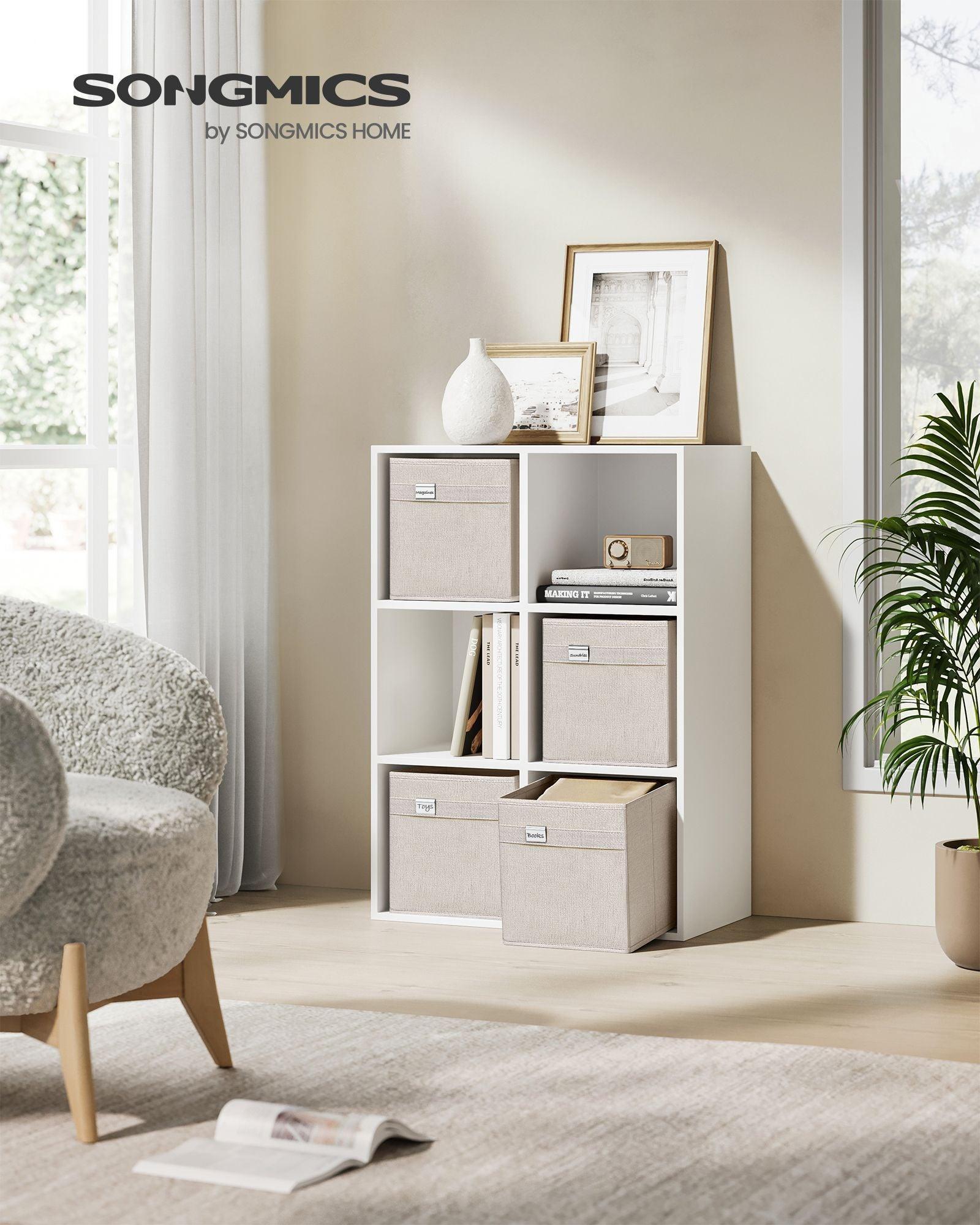 Set of 4 Storage Cubes with Double Handles Cloud White S FredCo