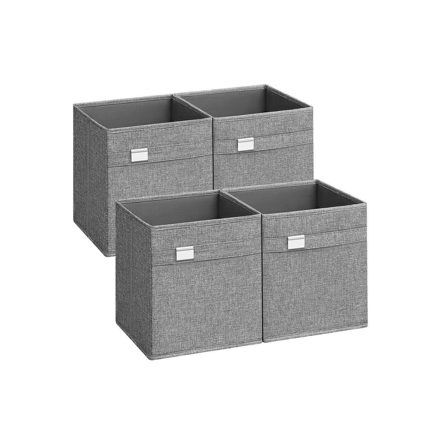Set of 4 Storage Cubes with Double Handles Dove Gray S FredCo