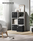 Set of 4 Storage Cubes with Double Handles Ink Black L FredCo