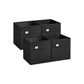 Set of 4 Storage Cubes with Double Handles Ink Black L FredCo