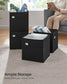 Set of 4 Storage Cubes with Double Handles Ink Black L FredCo