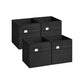 Set of 4 Storage Cubes with Double Handles Ink Black M FredCo