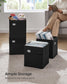 Set of 4 Storage Cubes with Double Handles Ink Black S FredCo