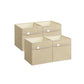 Set of 4 Storage Cubes with Double Handles Sand Beige L FredCo