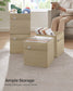 Set of 4 Storage Cubes with Double Handles Sand Beige L FredCo