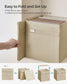 Set of 4 Storage Cubes with Double Handles Sand Beige L FredCo