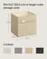 Set of 4 Storage Cubes with Double Handles Sand Beige L FredCo