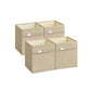 Set of 4 Storage Cubes with Double Handles Sand Beige S FredCo