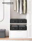 Set of 4 Wardrobe Clothes Organizer with 6 Grids Classic Black FredCo