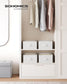 Set of 4 Wardrobe Clothes Organizer with 6 Grids Classic White FredCo