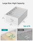 Set of 4 Wardrobe Clothes Organizer with 6 Grids Classic White FredCo