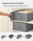 Set of 4 Wardrobe Clothes Organizer with 6 Grids Dove Gray FredCo