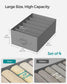 Set of 4 Wardrobe Clothes Organizer with 6 Grids Dove Gray FredCo