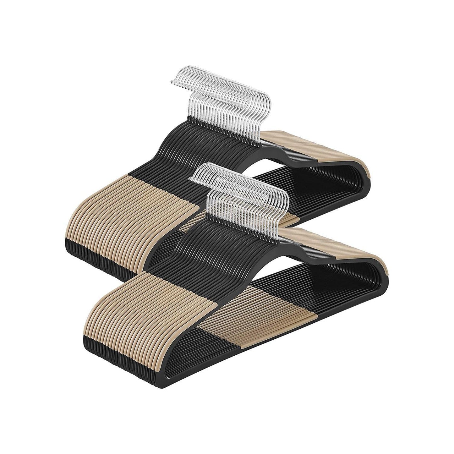 Set of 50 Clothes Hangers Black and Brown FredCo