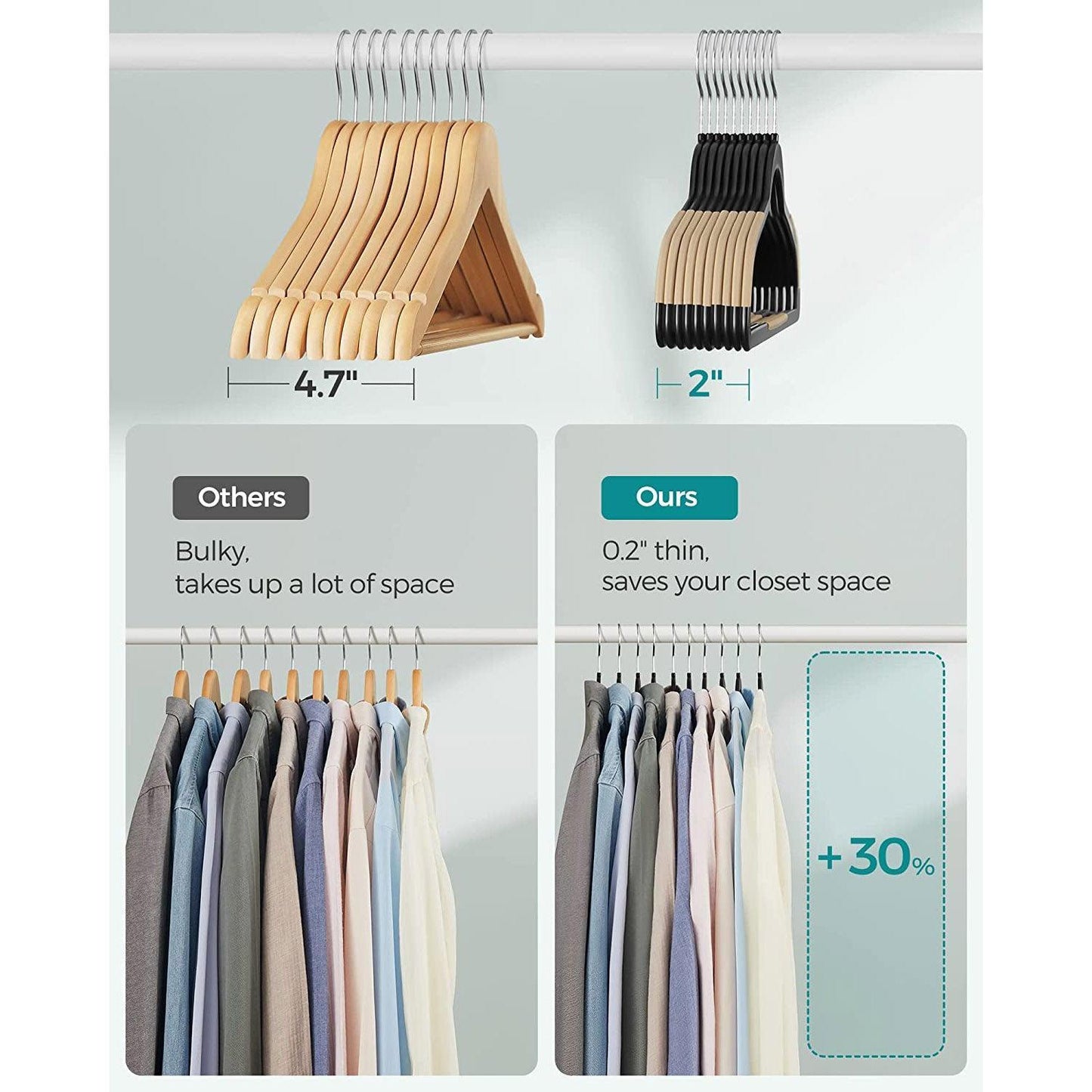 Set of 50 Clothes Hangers Black and Brown FredCo