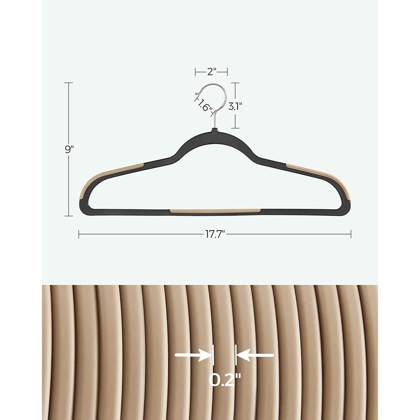 Set of 50 Clothes Hangers Black and Brown FredCo