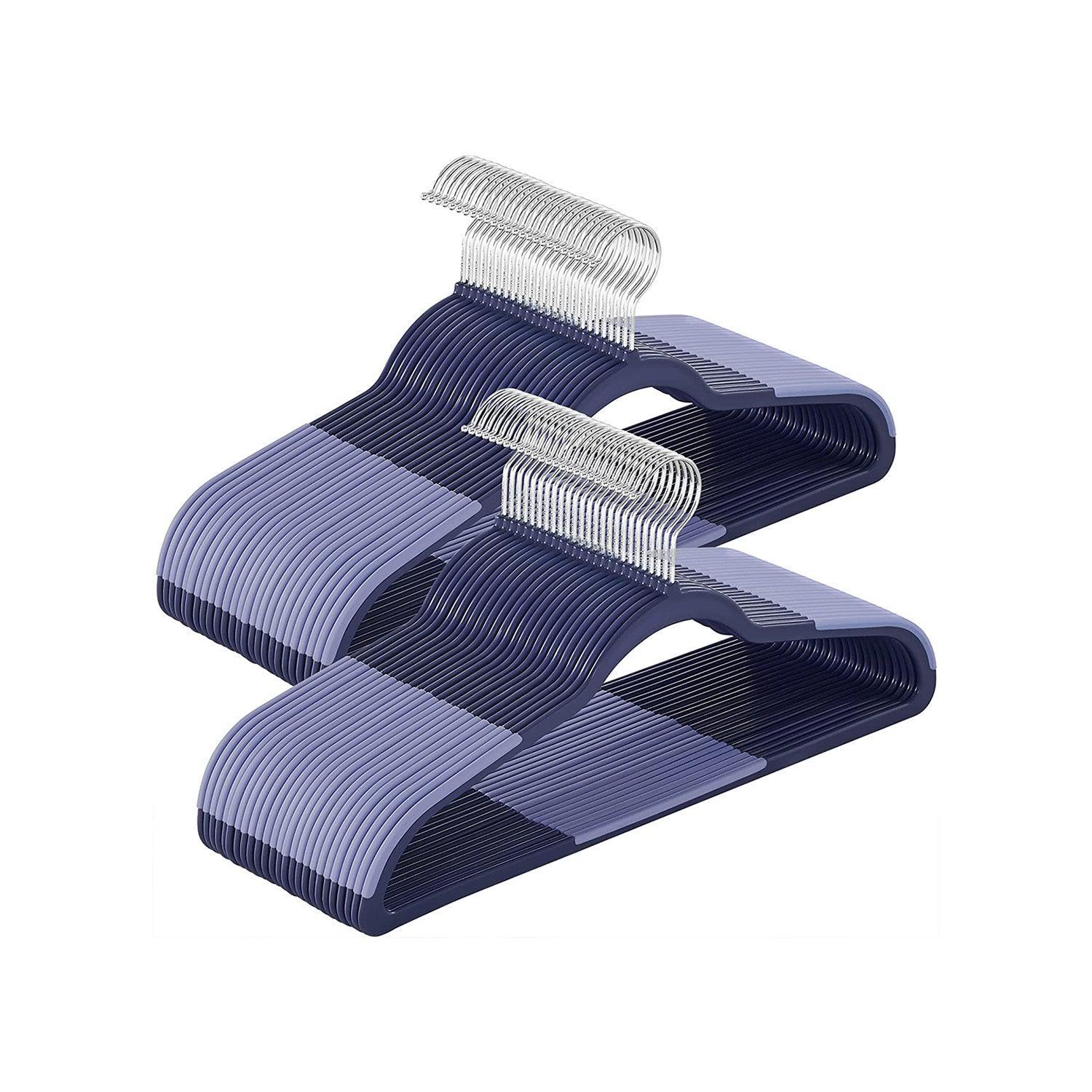 Set of 50 Clothes Hangers Dark Blue Ash and Light Blue Ash FredCo