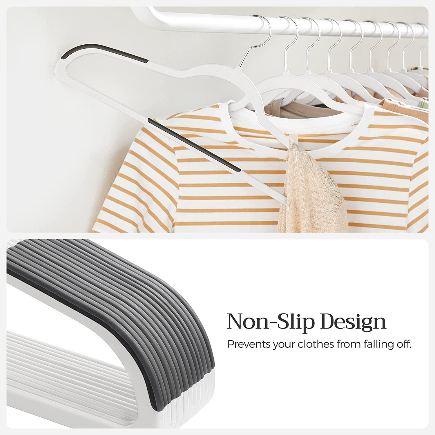 Set of 50 Clothes Hangers White and Dark Gray FredCo