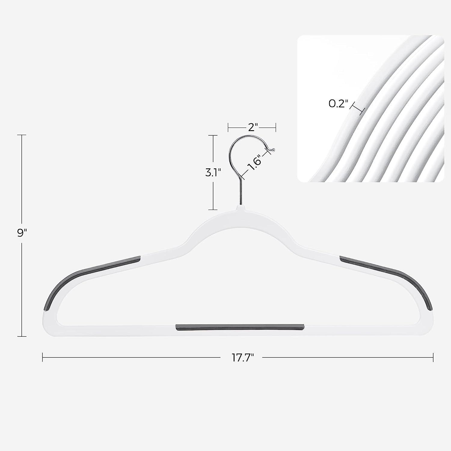 Set of 50 Clothes Hangers White and Dark Gray FredCo