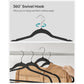Set of 50 Rubber-Coated Plastic Hangers Gray FredCo