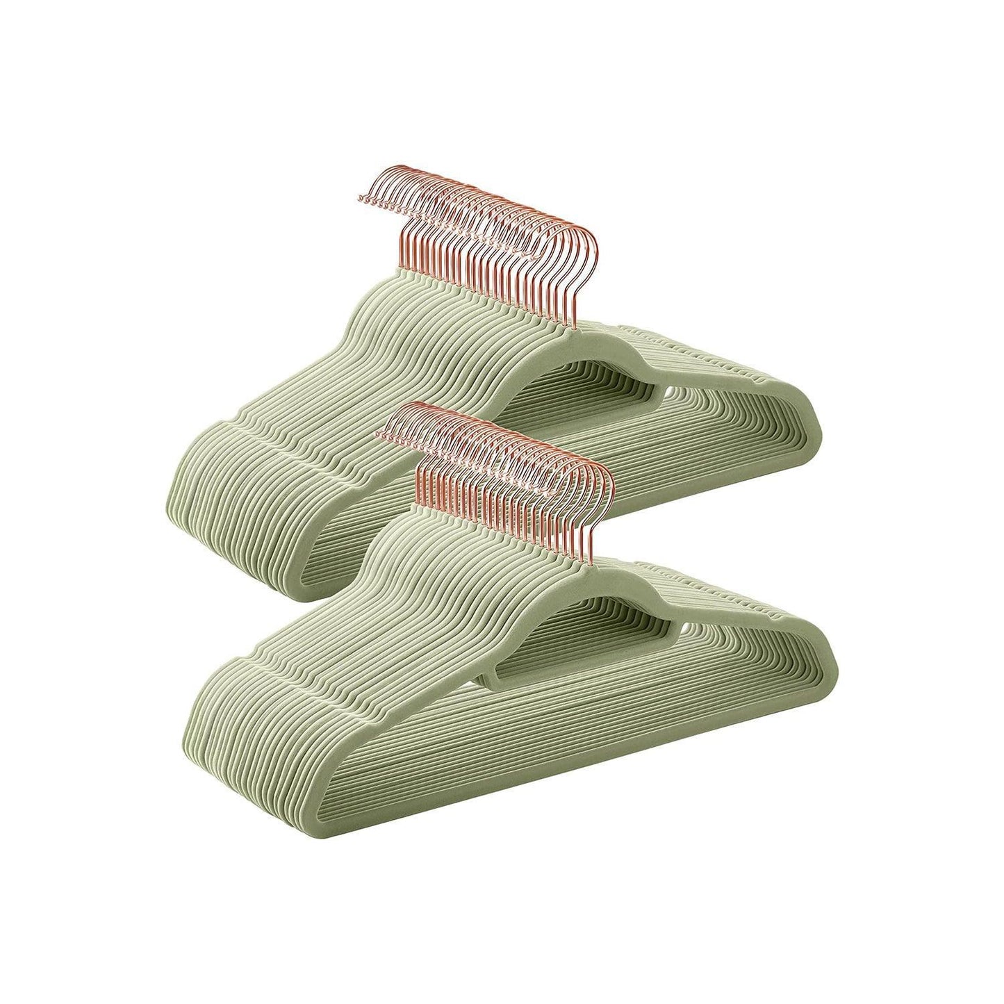 Set of 50 Velvet Hangers Pale Green FredCo