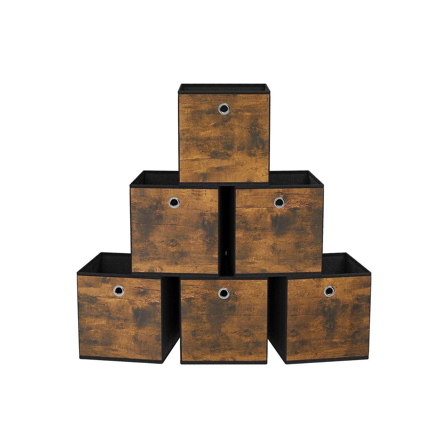 Set of 6 Storage Bins with Handles FredCo