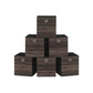 Set of 6 Storage Cubes 10.2 x 10.2 x 11 Inches Chestnut Brown FredCo