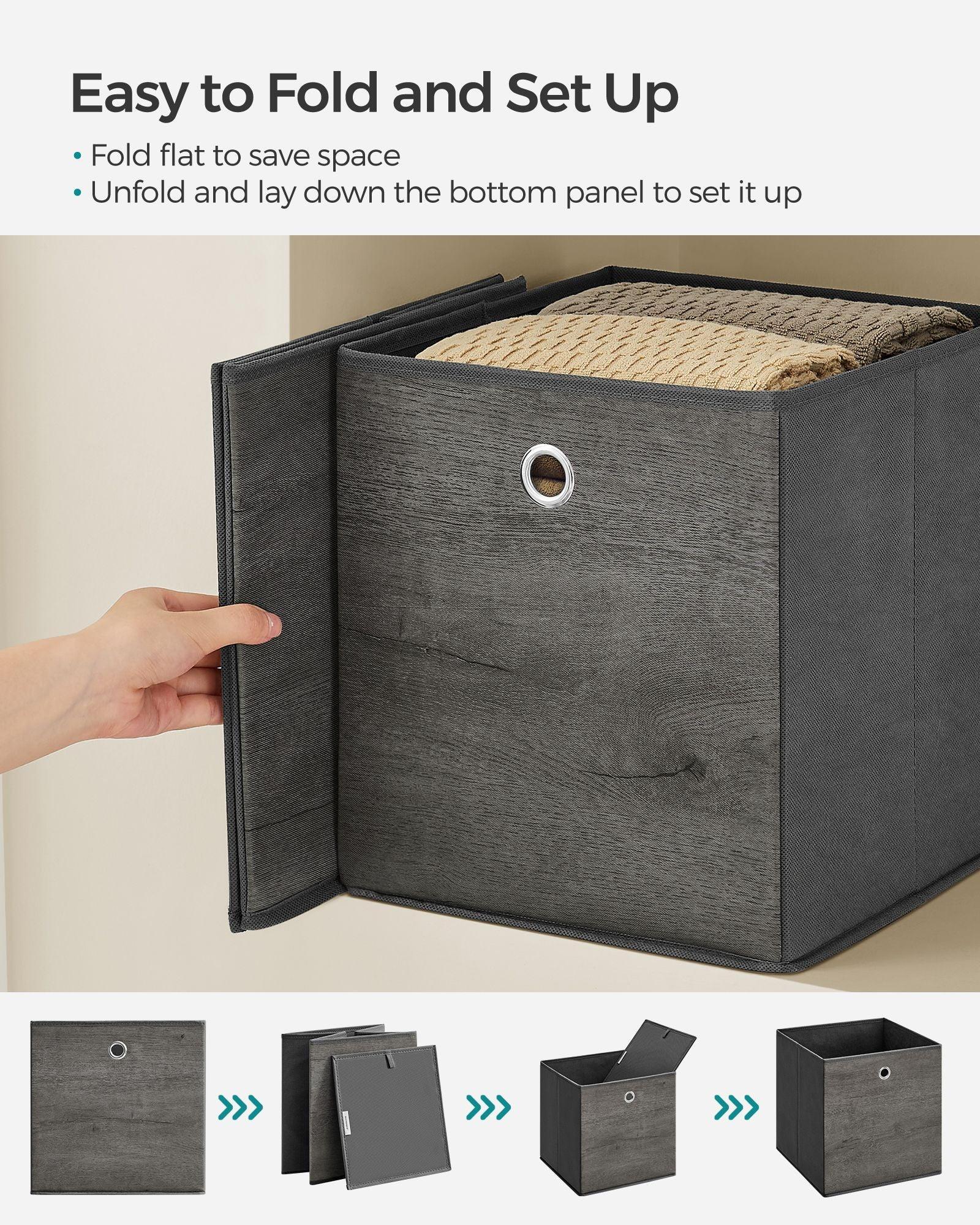 Set of 6 Storage Cubes 10.2 x 10.2 x 11 Inches Misty Gray FredCo